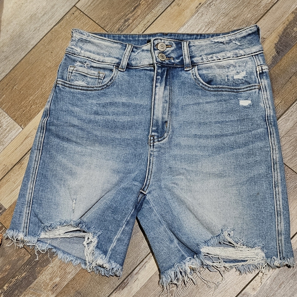 Flying Monkey Ultra High-Rise Stretch Denim Shorts Sz 28